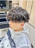 メンズ束間波巻きスパイラルパーマツイストスパイラルパーマ
