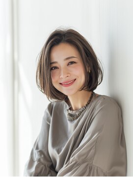 ハピネスフィール 宇治店(Happiness FEEL) ミセス上品ボブ／ウォームベージュ