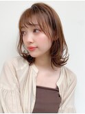 ミディアムレイヤー、外ハネボブ、グレージュ、脱白髪染め☆