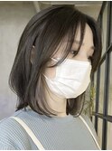 横浜西口切りっぱなしボブ肩上レイヤーボブグレージュカラー