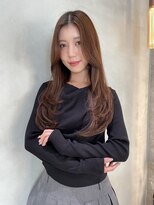ロンドシェリ 仙台(Lond Cheri)&nbsp;レイヤーカットハッシュカットワンホンヘアショコラブラウン前髪