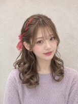 エニル 春日部店(enil)&nbsp;◎リボン編み込み×ハートアレンジ◎ハーフアップ◎