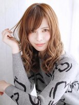 ヘアメイク ナル(hair make nalu)&nbsp;長め下ろしバングのミックスカール