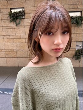 シー バイ ロンド 新宿(Sea by Lond) 【藤原三知代】外ハネ耳かけアッシュブラウン