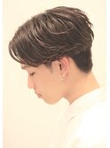 爽やか前下がりセンターパートニュアンスマッシュスサマーカット