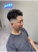 ツイストパーマ ハイライト フェードカット