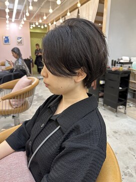 ロンドアジュール 横浜(Lond azur) ☆ワンカールパーマで毛流れのマッシュハンサムショートスタイル