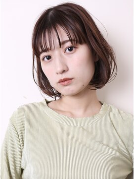 ヨファヘアー 岡本店(YOFA hair) 黒髪からグレーベージュ前髪パーマショートボブ1206