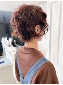 福山パーマ20代30代40代50代人気Caaryウェーブ大人ショートボブ