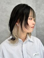 ロンド ジュルード 名古屋(Lond jeloud)&nbsp;可愛くオシャレなインナーカラーウルフヘア/ベージュ/ブリーチ