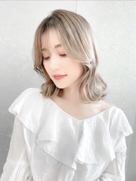 ロンド ブランシュ 錦糸町北口(Lond blanche) 前髪アンブレラカラーこなれミディイメチェンウェーブパーマ