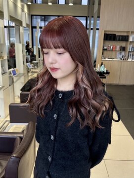 ザザ ZA/ZA 茗荷谷 ブリーチなしダブルカラー/ピンクインナーカラー