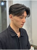 センターパートニュアンスパーマ