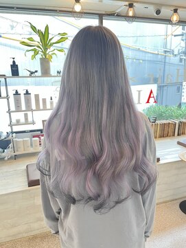 ヘアー アレス(hair ales) シルバーカラー エンドカラー デザインカラー エクステ