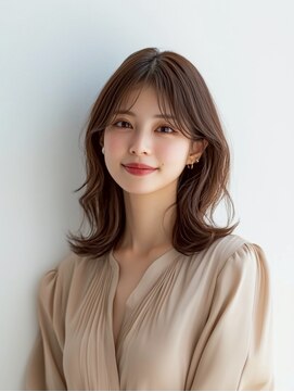 e.m.a プレミアムビューティーサロン 栄駅店(e.m.a PREMIUM BEAUTY SALON) くびれミディアム/ミディアム/外ハネ/髪型