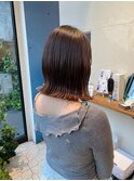 切りっぱなしボブ/ミディアムボブ/酸性ストレート/縮毛矯正