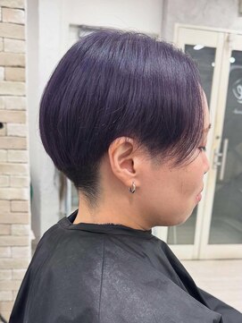 プライズ 表参道原宿店(prize) 刈り上げショートブルーラベンダーカラーブリーチヘアメイク