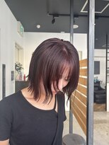フリック 堺東店(FLICK)&nbsp;切りっぱなしボブ/縮毛矯正/ボルドーカラー