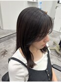 【ミディアム×顔周りカット】暗めカラー/前髪/鎌取/林愛華