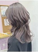 ラベンダーグレージュ【ブリーチ、ウルフカット】