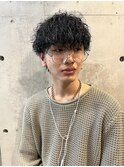 オシャレメンズ必見◎黒髪マッシュ×ミックスパーマスパイラル