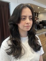 ノラキチジョウジ(NORA KICHIJOJI)&nbsp;顔周りレイヤーカットシースルーバング耳かけくびれミディアム