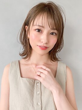 リヤン 表参道(lyann) ダークブルーうる艶髪レイヤーカット薄めバングワンカールF