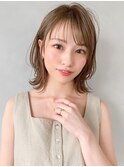 ダークブルーうる艶髪レイヤーカット薄めバングワンカールF