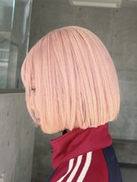 ヲタク(wotaku.)&nbsp;ホワイトピンクハイトーンタイトボブケアブリーチピンクカラー