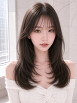 ユーフォリア 銀座(Euphoria)&nbsp;暗髪オリーブベージュツーウェイバングミディアムレイヤーカット