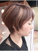 【WORKS】☆マッシュショートボブ+ハイライト☆