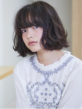 トップヘアーヒルズ 安城(TOP HAIR HILLS) 黒髪でもふわふわシフォンウェーブで抜け感抜群!/ボブパーマ