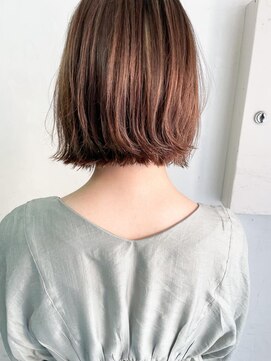 キャンバス バイ ネオリーブ 横浜西口(Canvas by neo.) 切りっぱなしボブ　外ハネボブ　ベージュ