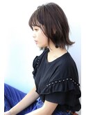 ミルクブラウン/ダークパープル/ナチュラルショート/夏/センター