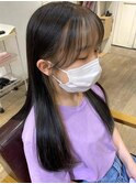グレージュカラー ボブルフ 黒髪 ココアベージュ ロングヘア