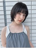 ウルフカット × 地毛風透明感グレー