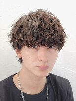 メンズ波巻きスパイラルパーマプードルパーママッシュ韓国ヘア