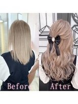 エクステ専門店あるじゃんすー 宇都宮店 ホワイトベジュカラー#シールエクステ#ウェーブ巻き#韓国#宇都宮