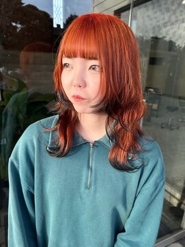 if キツネカラー/オレンジ/ウルフカット/裾カラー