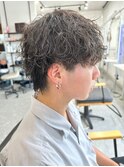 波巻きパーマメンズパーマメンズヘアツーブロックツイストパーマ