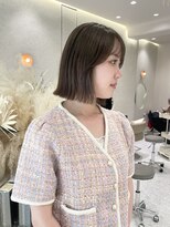 マイル 渋谷(mile)&nbsp;ぷつっとボブ/1ブリーチオリーブグレージュ