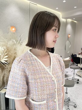 マイル 渋谷(mile) ぷつっとボブ/1ブリーチオリーブグレージュ