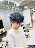 カルマパーマ/ベリーショート/ダークアッシュ/ニュアンスパーマ