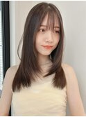 レイヤーカット　透明感カラー　セミロング
