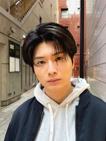 艶センターパートニュアンスパーマカルマパーマダークアッシュ