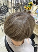 30代40代50代/小顔ショート/白髪染ぼかし/アッシュ/ハイライト