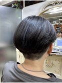 大人ショート脱白髪染めイルミナW3Dカラーハイライト40代50代