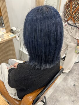 シアン 立川店(Shian) 外ハネボブ×ネイビーブルー