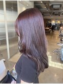大人可愛いピンクブラウンブリーチなし伸ばしかけ