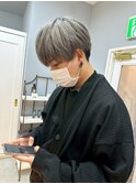 ミニウルフチェリーブラウンホワイトグレージュフェザーパーマ